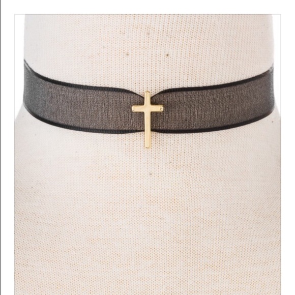 Black cross Choker
