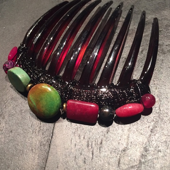 Colette Malouf Semi Precious w pearl hair comb main image 5