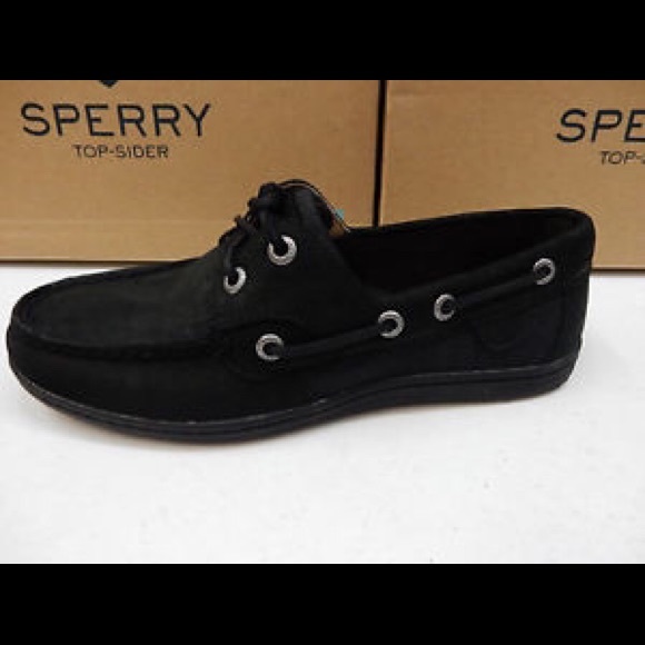 Black Sperry Boat Shoes