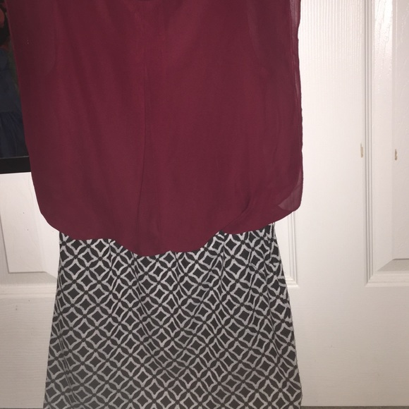 Maroon/Patterned Dress