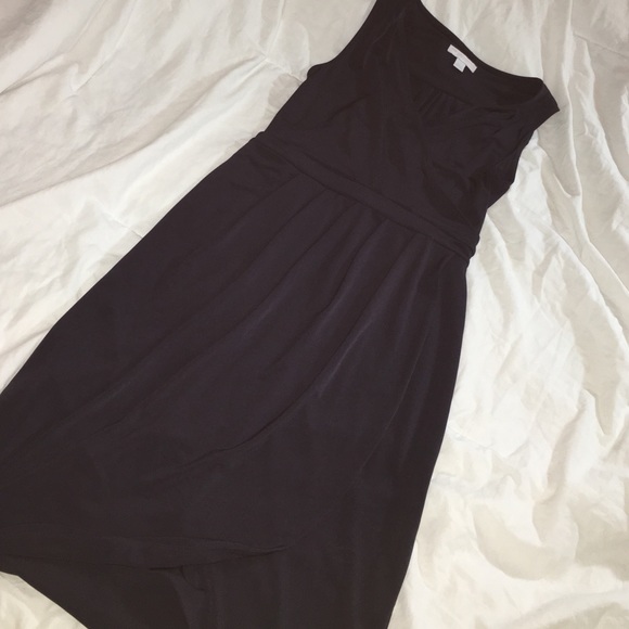 New York & Company Navy Blue Tulip Faux Wrap Dress