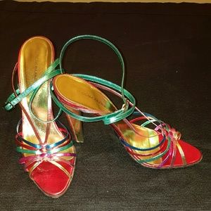 BCBGMAXAZRIA Metallic Strappy Metallic Sandals