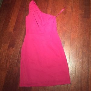 Banana republic petite pink one shoulder dress