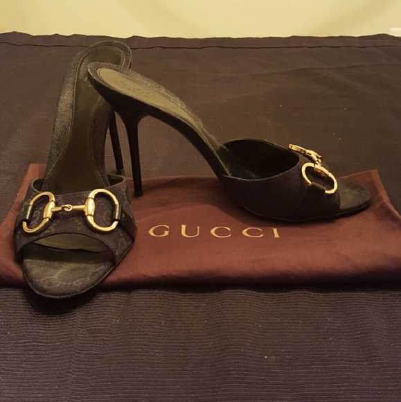 Gucci Hollywood Black Horsebit Heels