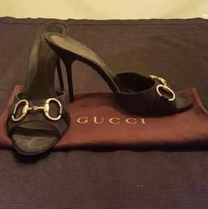 Gucci Hollywood Black Horsebit Heels