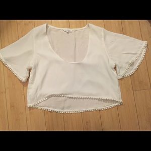 White Olivaceous Crop Top