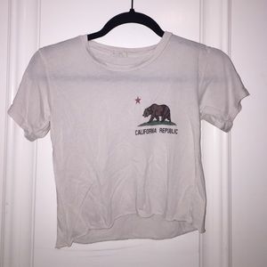 Plain white crop top with design