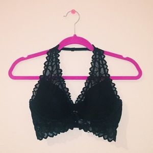 Floral Lace Halter Bralette + PANTY