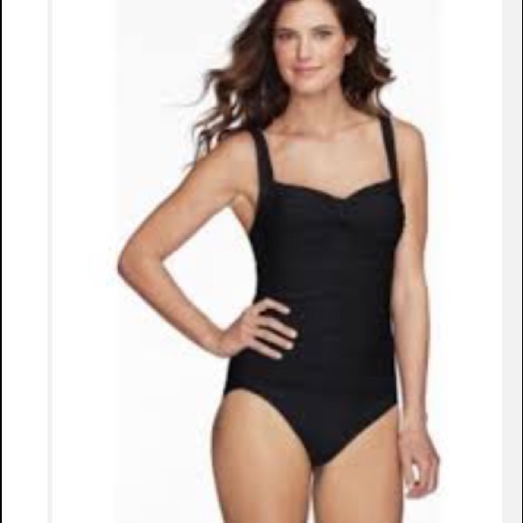 NWOT...Land's End Slimming black swimsuit
