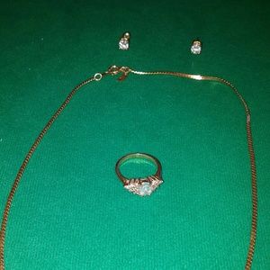 Costume Jewelry-necklace, ring & earring set