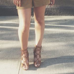 Cognac / Tan Lace Up Heels