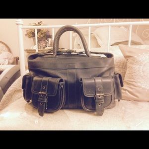 Matt & Nat dark gray pocket doctor bag vegan.