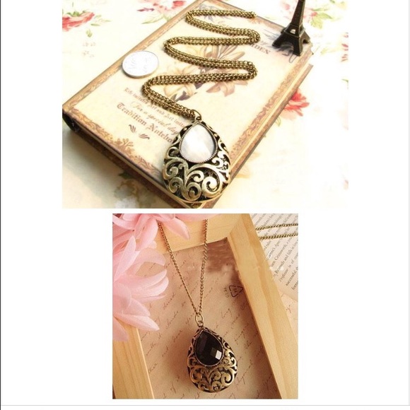 📦 water drop gemstone OPTION 2pc or 5pc necklace - Picture 4 of 4