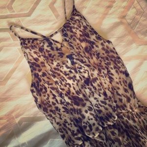 Leopard print asymmetrical dress