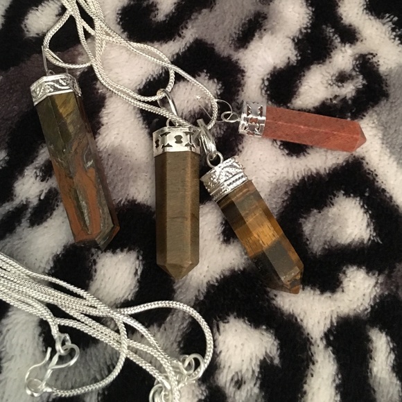 NATURAL TIGER EYE JASPER Necklace Pendent Gemstone - Picture 3 of 4