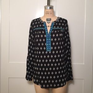 Anthropologie Ikat print top