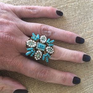 Design MO.RO.VA Turquoise/Pearl/Aquamarine Ring
