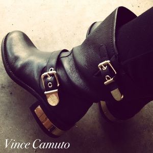 Vince Camuto Gold Detail Moto Boots