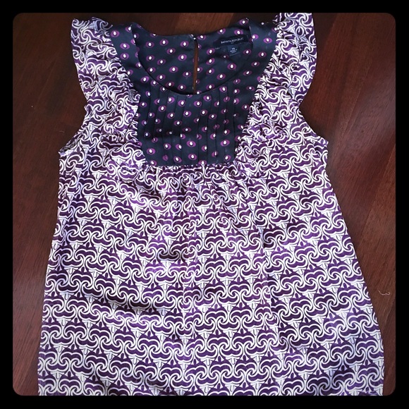 Banana Republic top with bib ruffle detail