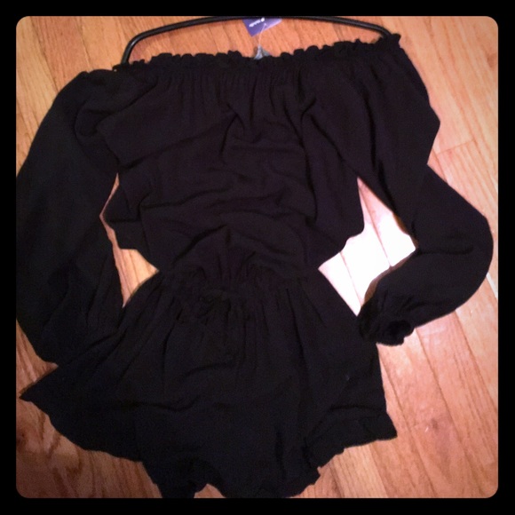 Brandy Melville Pants - Off shoulder adorable Black romper