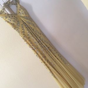 Yellow Sparkly Halter Prom/Homecoming Dress