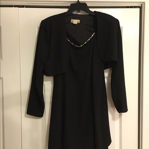 Mini black cocktail dress with short jacket