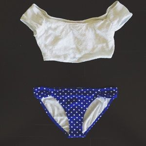 Old Navy Polka Dot Ruched Swim Bottoms