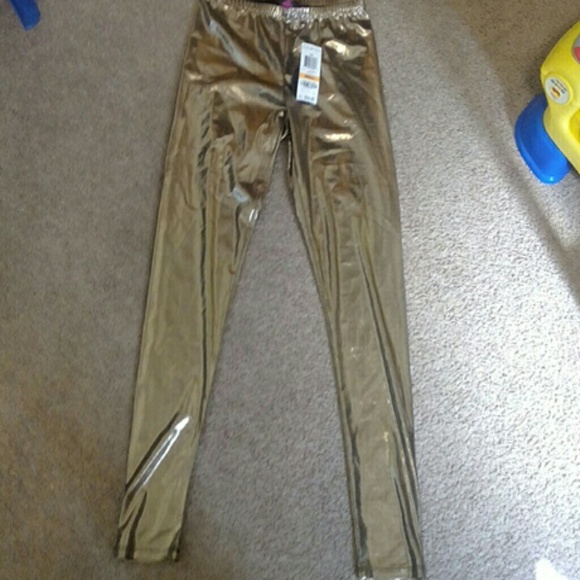 Material Girl gold leggings