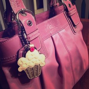 Authentic coach purse with cupcake key chain