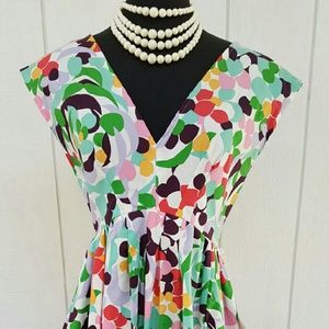 Geo floral handmade summmer cocktail dress