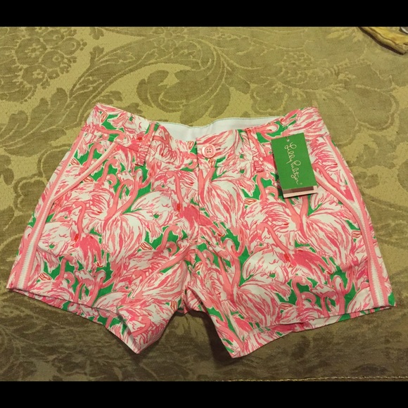 Lilly Pulitzer pink colony Callahan short flamingo