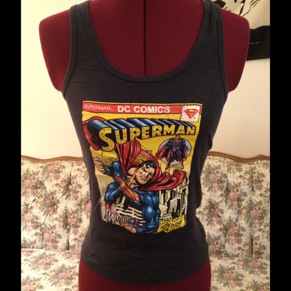 Vintage Comic Superman Tank Nerd Weird Hero Stud - Picture 1 of 2