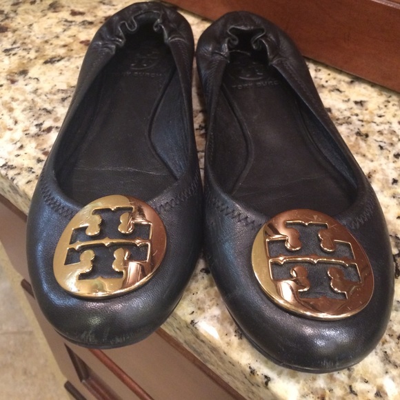 Tory Burch.  Gold emblem.  Size 6.5