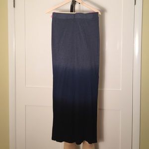 Bordeaux Dip-dye Indigo long skirt