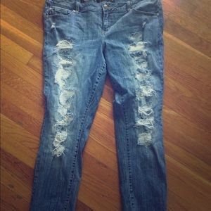 Torrid distressed hole jeans