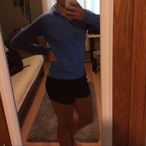 Blue half zip up Nike long sleeve