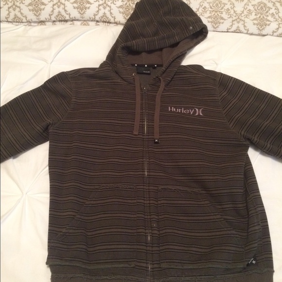 Men's nearly new Green and black Hurley hoodie