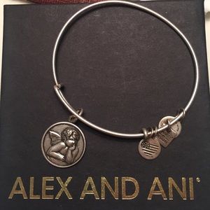 Alex and Ani silver cherub bracelet