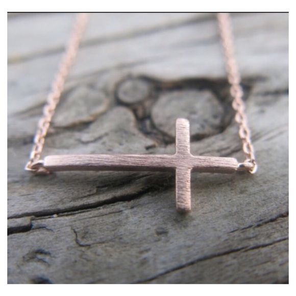 Sideways Cross Necklace, Dainty Necklace - Picture 3 of 4