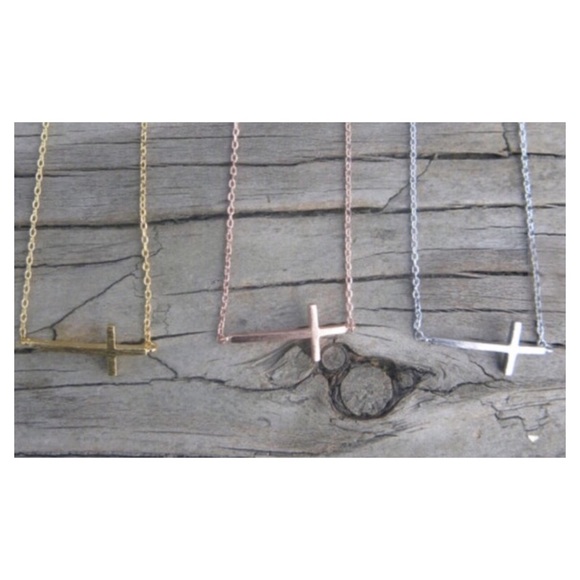 Sideways Cross Necklace, Dainty Necklace - Picture 4 of 4