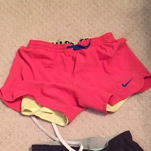 Pink nike shorts XS with built in spandex