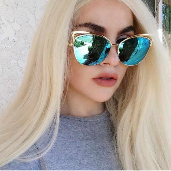 Accessories - Cateye Metal Frame Mirror Sunglasses