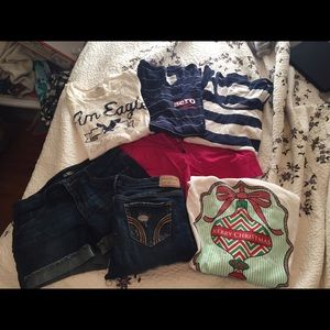 Bundle .  2 shorts , 4 shirts , 1 jeans