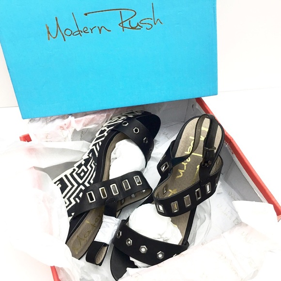 Modern Rush Boho Tribal Tania Wedge Sandals- New - Picture 4 of 4