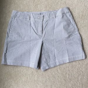 Loft seer-sucker shorts