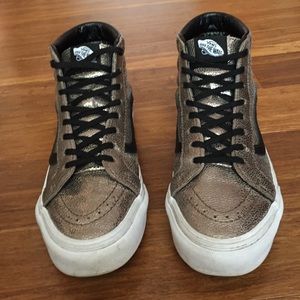 Metallic leather SK-8 high slim vans