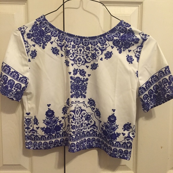 Blue and White Porcelain two piece romper