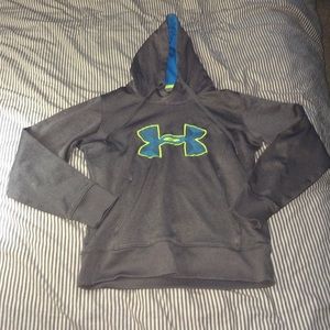 Gray with blue and green Under Armor Sweatshirt