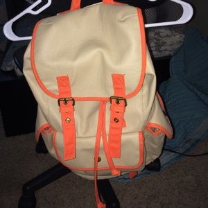 Mossimo orange and tan backpack