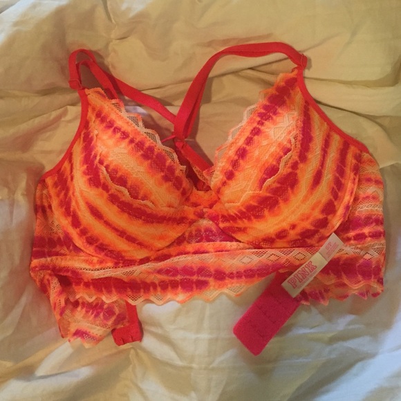 VS Pink Racerback Lace Bra